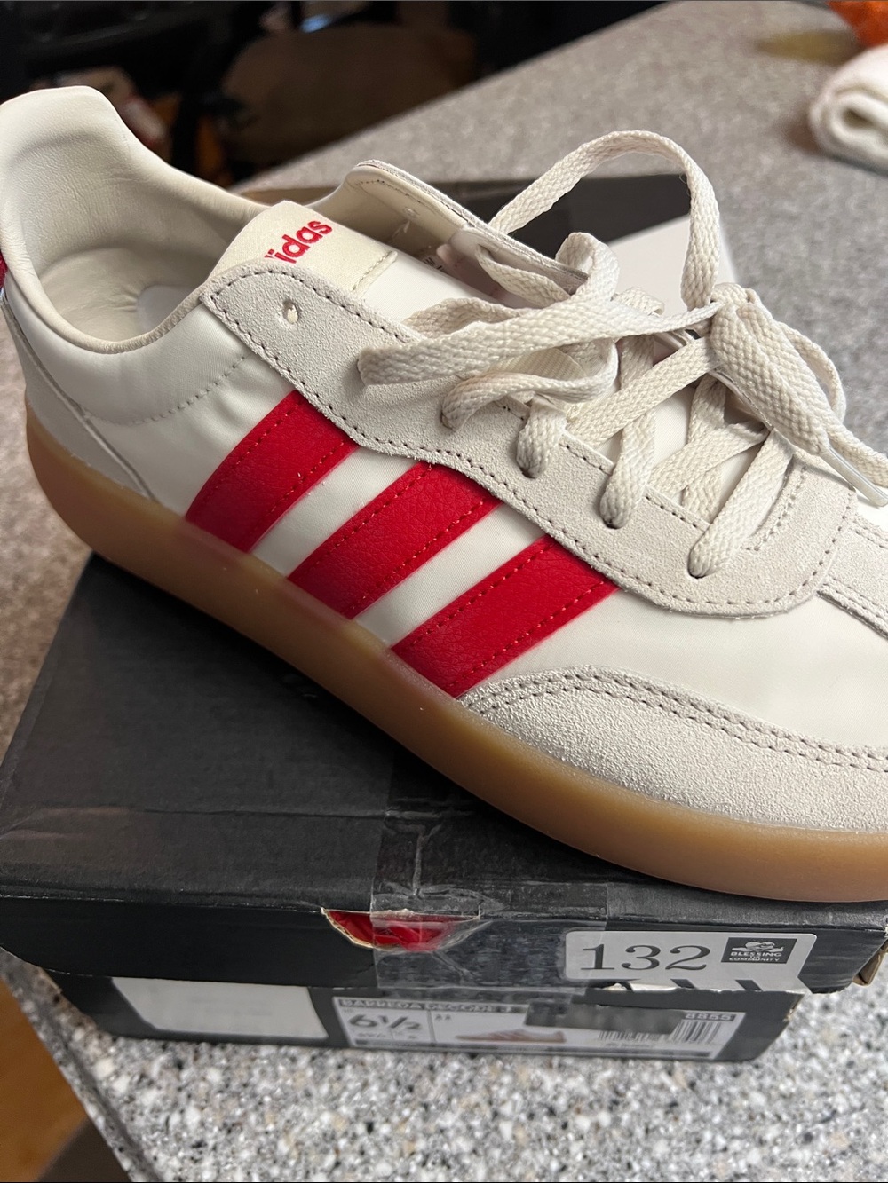 adidas Red & White Shoes